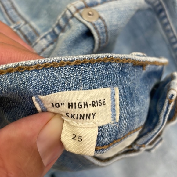 Madewell 10 in High Rise Skinny Jeans Exposed Button Fly M5327 Sz 25 - Picture 3 of 14